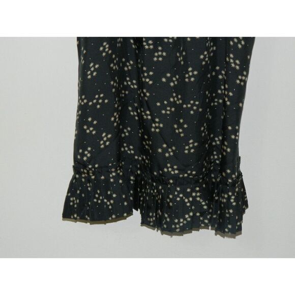 Rebecca Taylor Blouse Black Starburst‎ Printed Silk Lace Trim Size 2 - Picture 5 of 9